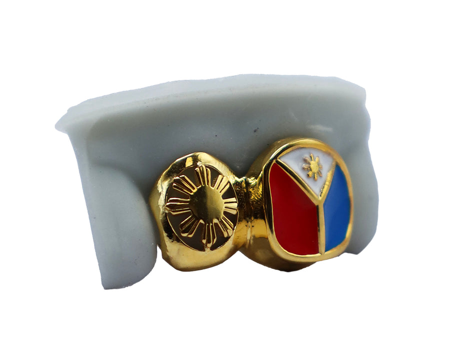 Filipino Enamel Flag Grillz Side View