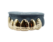 Top 6 Grillz w Diamond Cut French Tips and Fangs