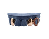 Sapphire Open Face Grillz w 2 Gold Caps Rose Gold