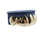 Top 6 Grillz w Custom Engravings Yellow Gold