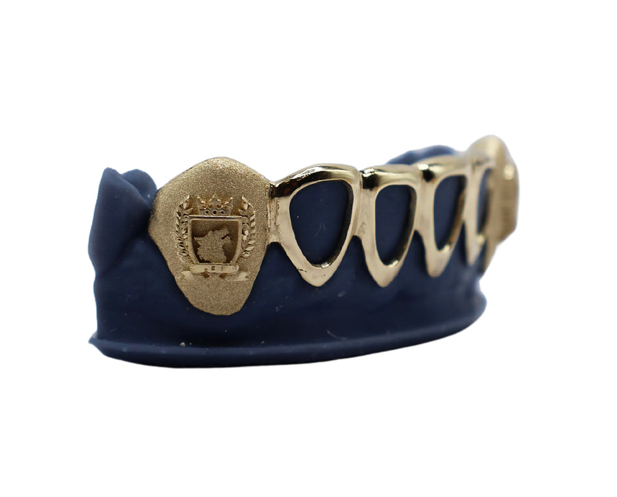 Bottom 6 Grillz w 3D Logo and Open Faces