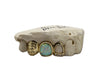 Opal Fang Grillz w Open Face Diamond Tip Tooth and Diamond Cut Molar