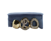 Open Face Diamond Grillz w 3D Diamond Letter