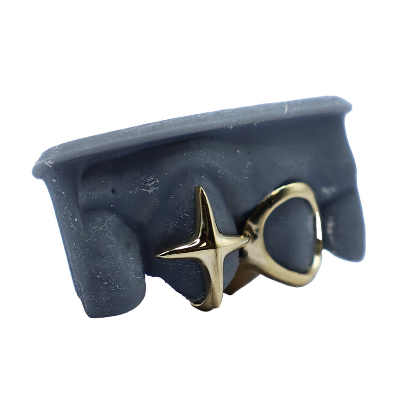 Open Face Grillz W/ 3D Star Side View