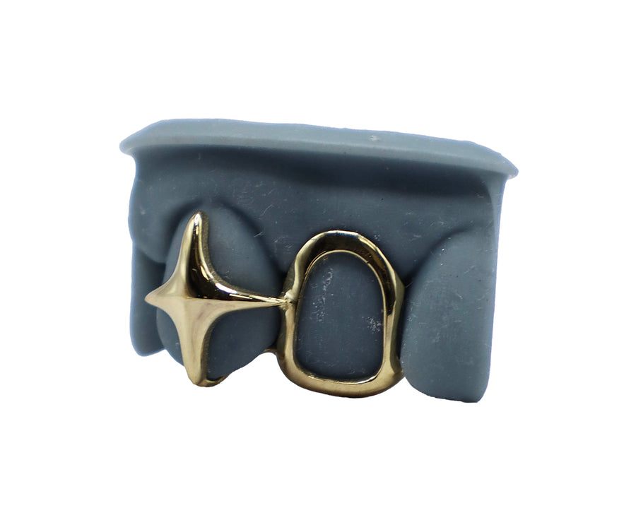 Open Face Grillz w 3D Star Side View