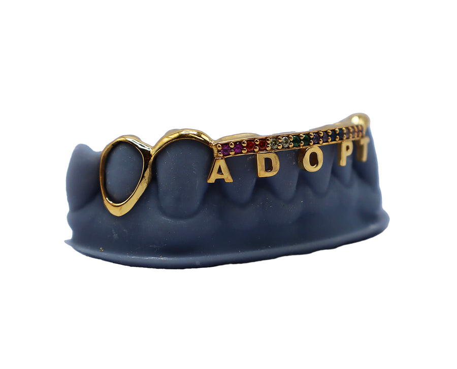 Rainbow Bridge Grillz w 3D Letters Right View