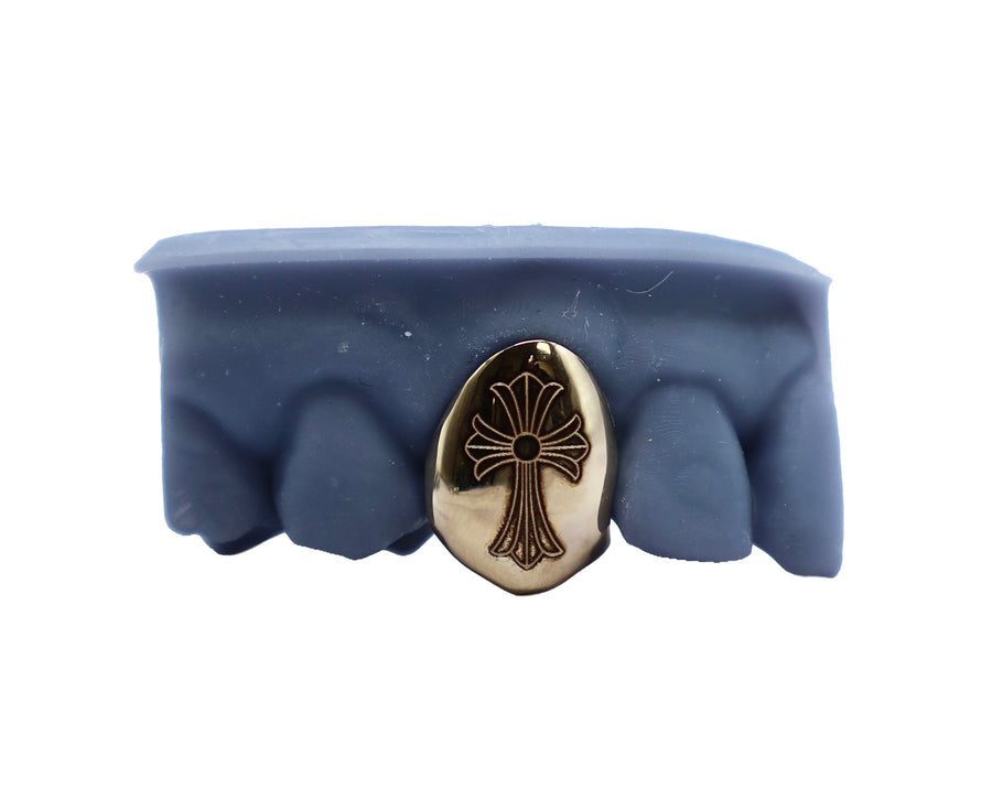 Single Tooth Grillz w Chrome Hearts Cross Engraving
