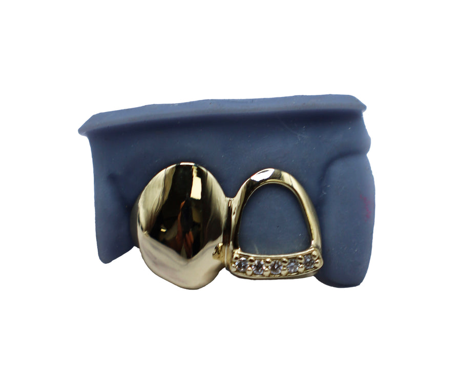 Solid Fang Grillz w Open Face w Diamond Tip