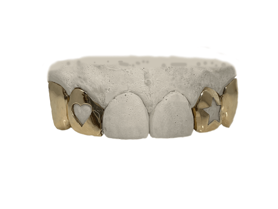 Top 4 Grillz w Heart and Star Cut-Out