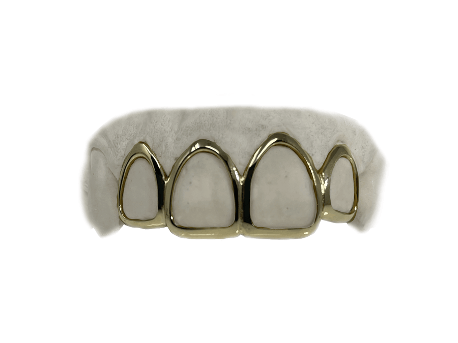 Top 4 Open Face Grillz (10K, Yellow Gold)