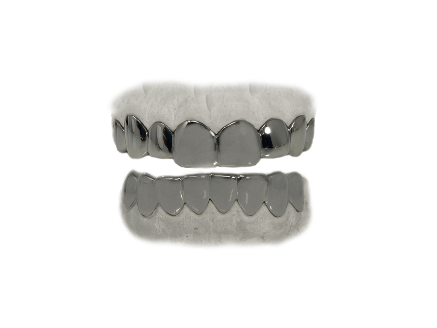 Top 8 + Bottom 8 Grillz Combo (10K, White Gold)