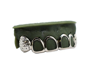 Top 6 Open Face Grillz w Solid Diamond Cut Fangs