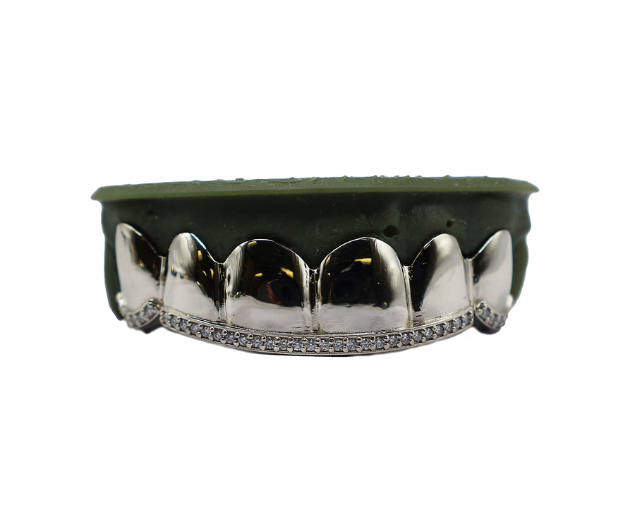 Top 6 Solid Grillz w Diamond Bridge