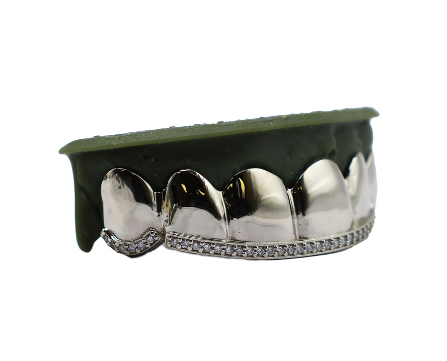 Top 6 Solid Grillz w Diamond Bridge