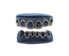 Top 6 and Bottom 6 Diamond Open Face Grillz w Sapphire Fang