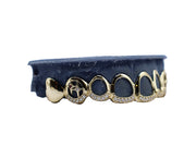 Top 8 Grillz w Diamond Tips, 3D Stars, and Open Faces