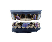Top 8 and Bottom 8 3D Grillz w Pearls and Enamel