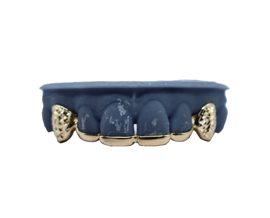 Top Bridge Grillz w Diamond Cut Fangs