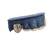 Top Bridge Grillz w Diamond Cut Fangs
