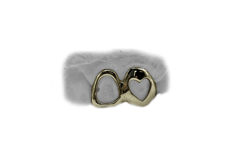 Cut Out Heart Grillz w Open Face Tooth (Double Cap)