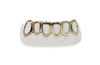 Bottom 6 Open Face Grillz - Half Rose Gold Half Yellow Gold in 10K