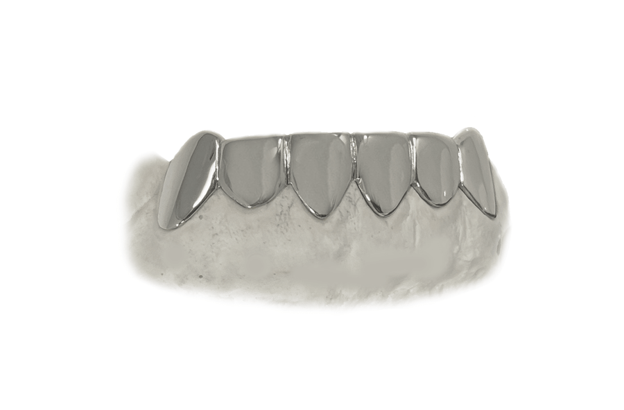 Bottom 6 Grillz in 10K White Gold