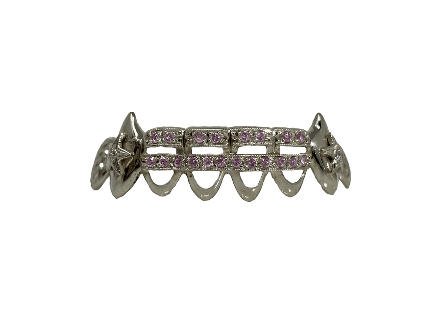 Bottom 8 Grillz w 2 Lavender Sapphire Bridges