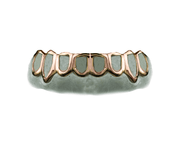 Bottom 8 Open Face Grillz Rose Gold 10K