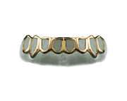 Bottom 8 Open Face Grillz Yellow Gold 14K