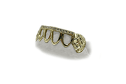 Diamond Bridge Grillz w/ Open Faces & Diamond Cut + Dust Fangs