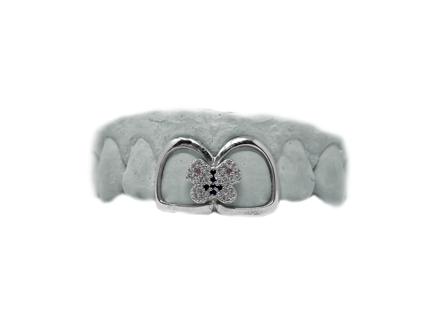Diamond Butterfly Gap Grillz w Sapphires 100 Genuine Luxe Grillz