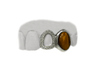 Open Face Diamond Tooth w Tiger Eye Fang Grillz
