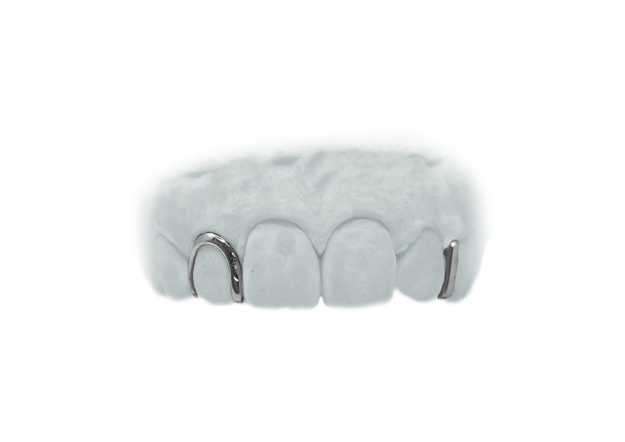 Gap Grillz w Bottomless Open Face Single Tooth White Gold
