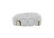 Gap Grillz w Bottomless Open Face Single Tooth Yellow Gold