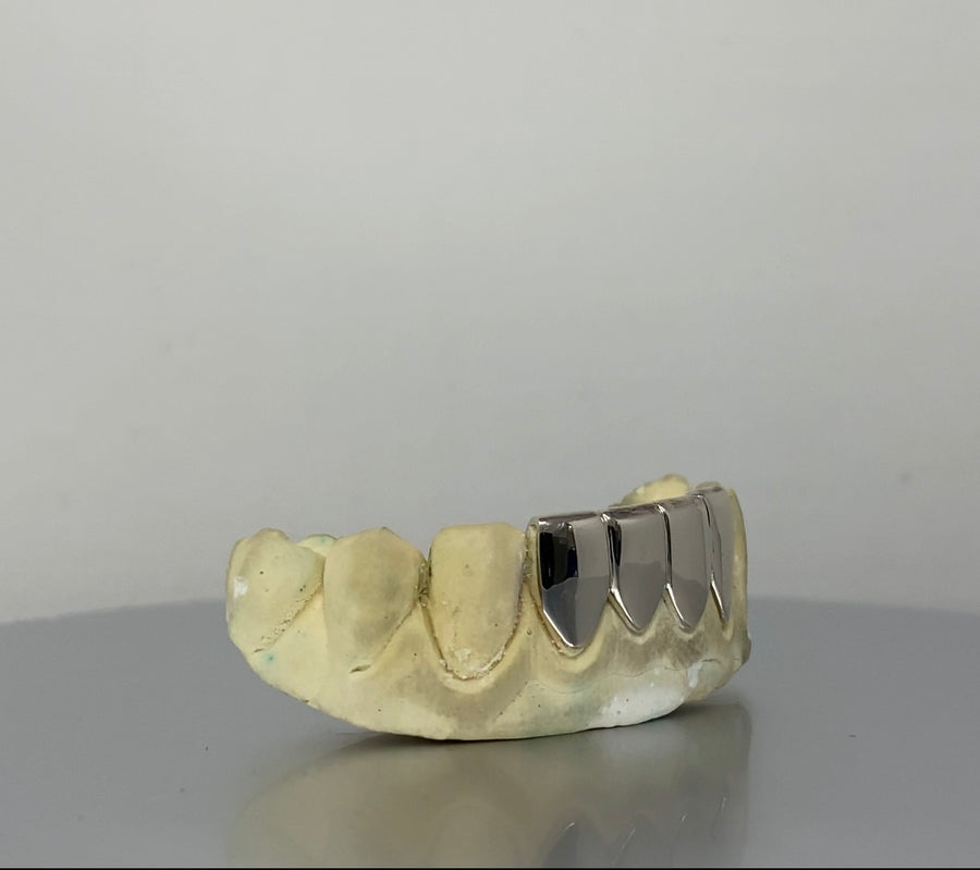 Bottom 4 Grillz (10K, White Gold)