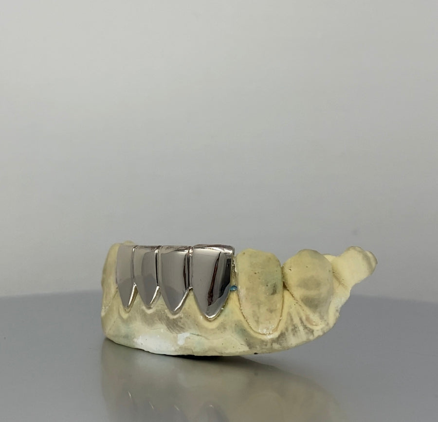 Bottom 4 Grillz (10K, White Gold)