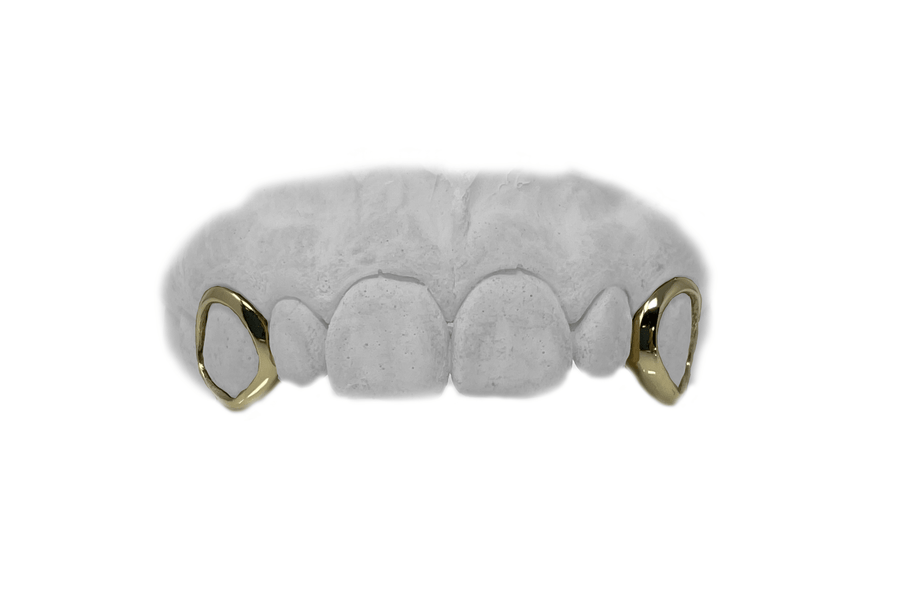 Open Face Top Fang Grillz Yellow Gold