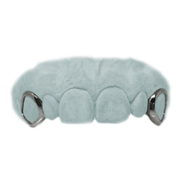 Open Face Top Fang Grillz White Gold