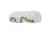 Custom Engraved Snake Grillz w Blue Sapphire Eye in 14K Yellow Gold