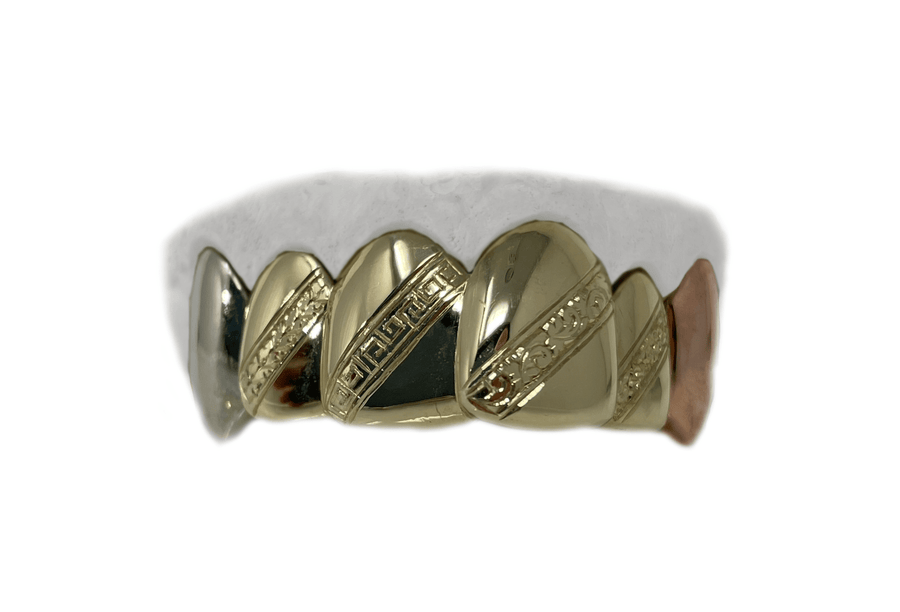 Top 6 Grillz w Custom Hand Engraving and Pointy Fangs