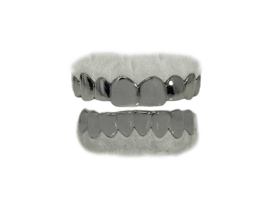 Top 8 Grillz & Bottom 8 Grillz Combo (18K White Gold)