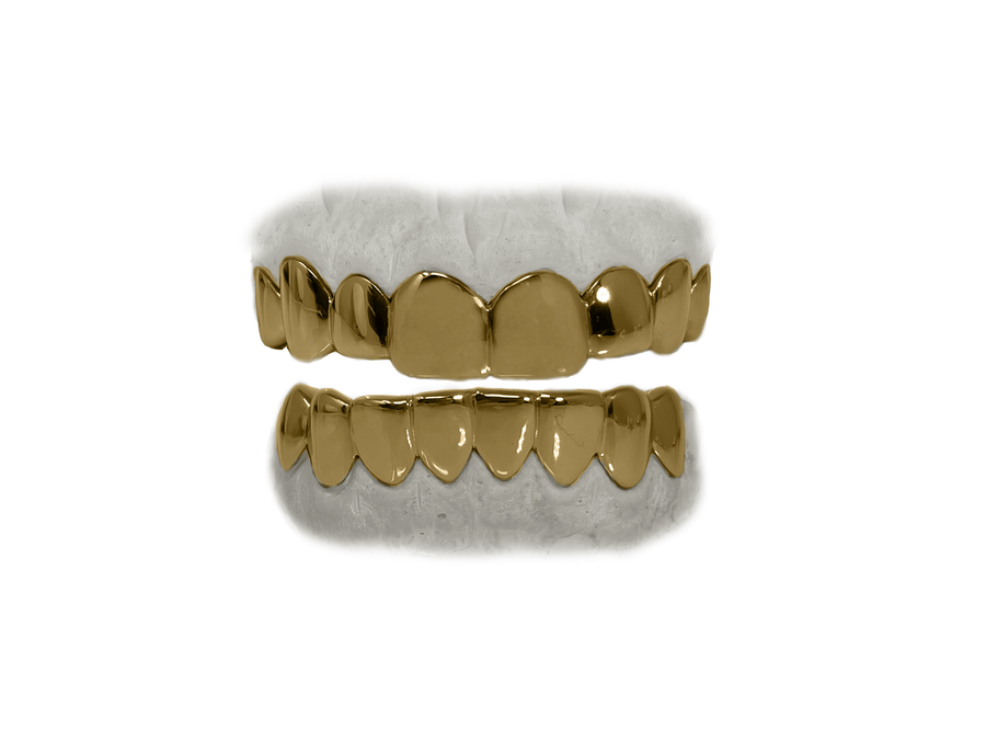 Top 8 Grillz & Bottom 8 Grillz Combo (10K Yellow Gold)