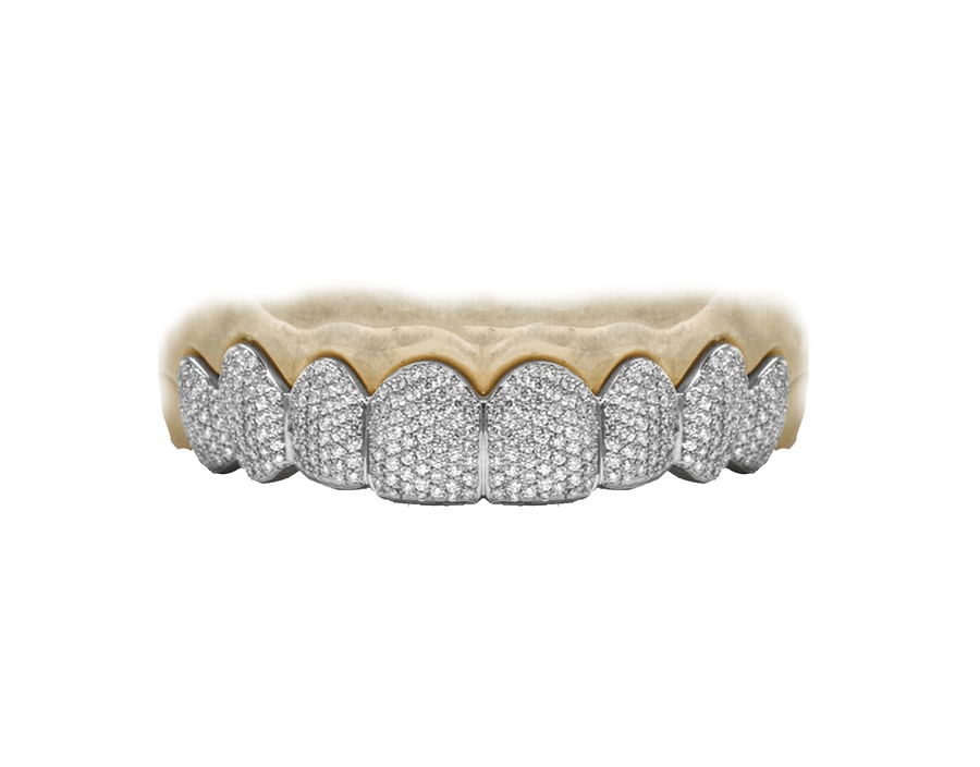 VS+ Diamond Top 8 Grillz - White Gold 14K