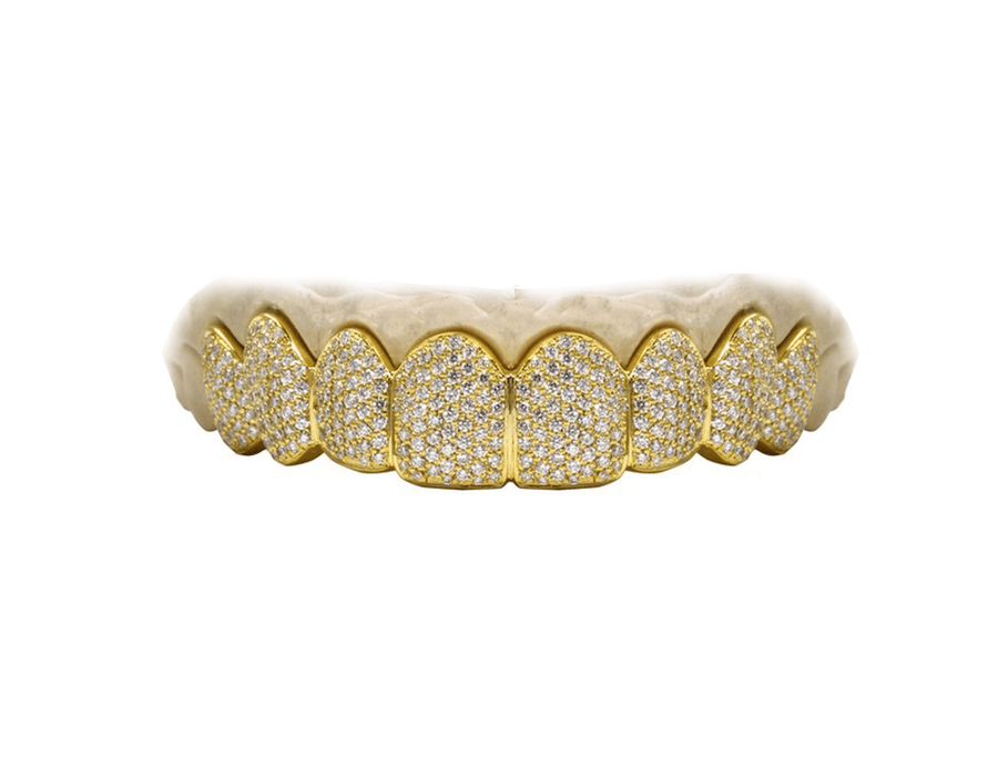 VS+ Diamond Top 8 Grillz - Yellow Gold 14K