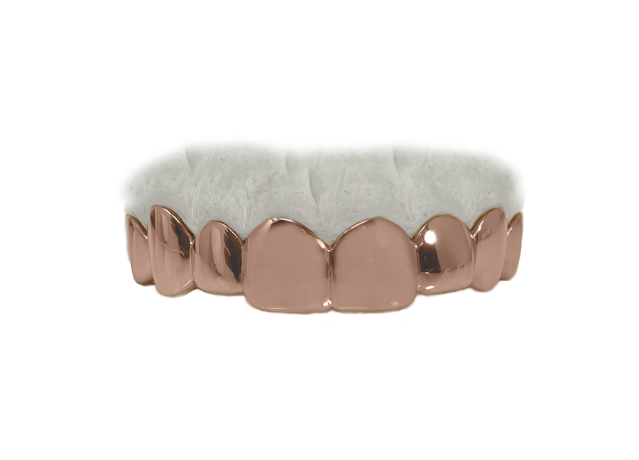 Custom Top 8 Grillz Rose Gold 18K