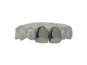 Top Two Front Teeth Grillz in 14K White Gold