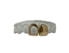 Top Two Front Teeth Grillz in 14K Yellow Gold - (Open Face + Solid)