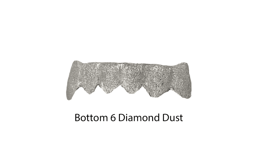 Bottom 6 Diamond Dust Grillz in 14K White Gold