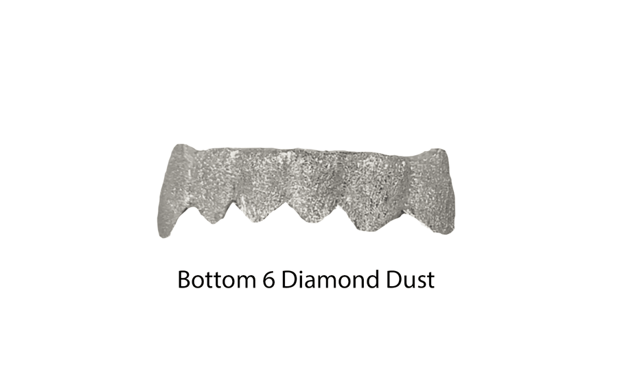 Bottom 6 Diamond Dust Grillz in 18K White Gold