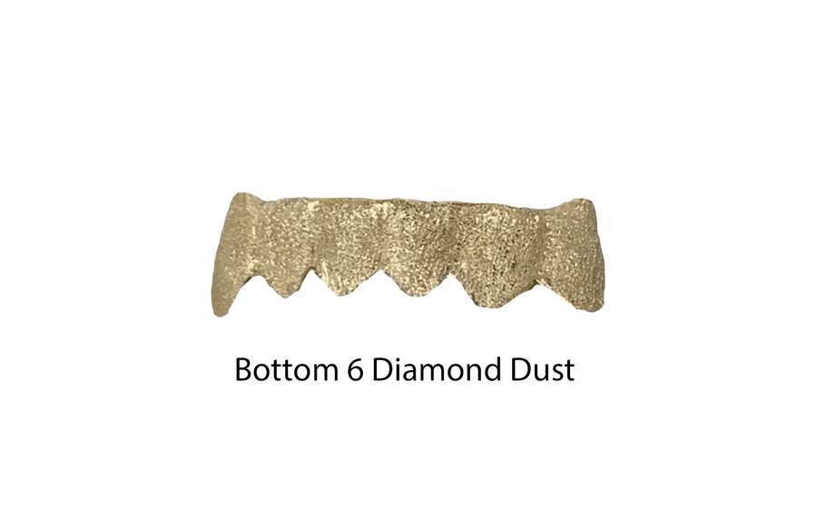 Bottom 6 Diamond Dust Grillz in 14K Yellow Gold